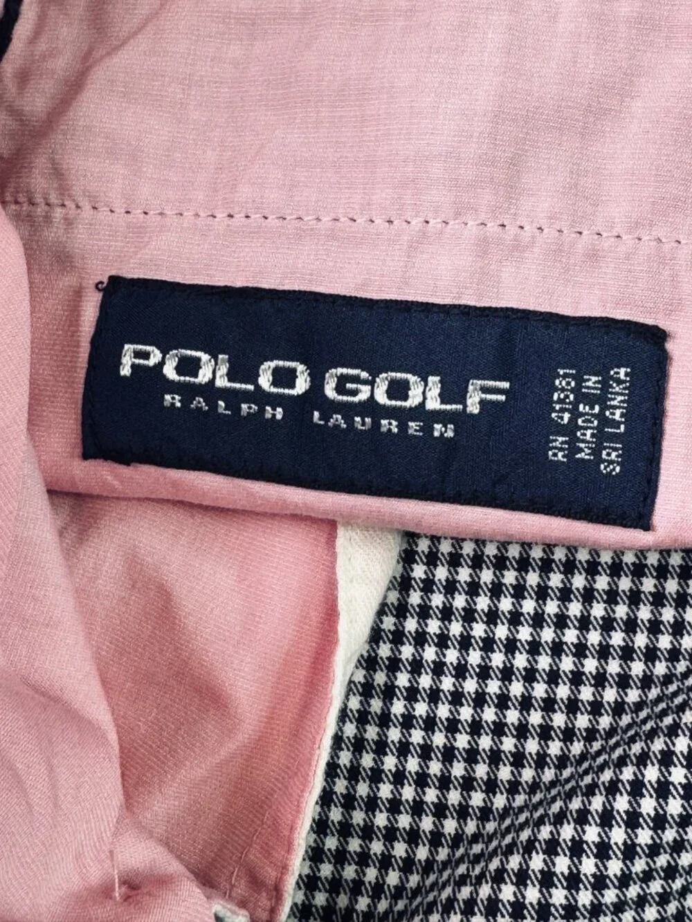 Vintage 90s Polo Golf Ralph Lauren Navy Check Shorts Mens 40  9.5 Inseam